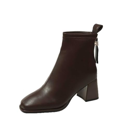 Wyongtao Damen Stiefeletten Plateau Boots mit Blockabsatz PU Lackleder Plateau Stiefel Ankle Boots Chelsea Boots Klassische Stiefel Kurz Outdoor von Wyongtao