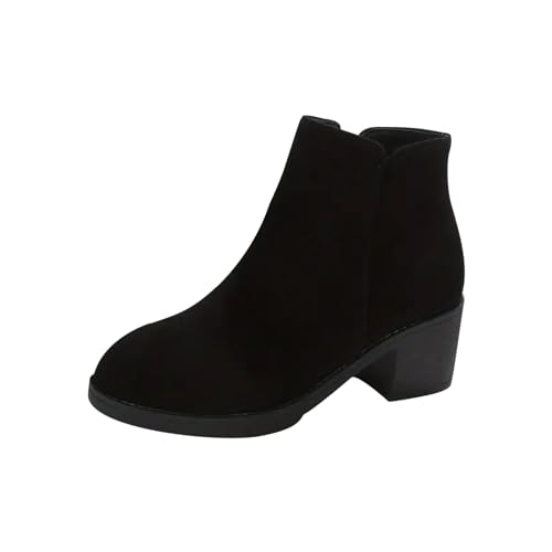 Wyongtao Damen Winterstiefel Chelsea Boots Warm Gefütterte Schneestiefel Winterschuhe Winter Kurzschaft Stiefel Reißverschluss Boots Schuhe von Wyongtao
