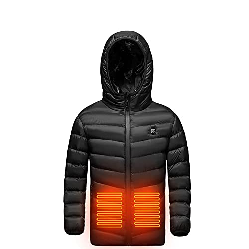 Wyongtao Elektrisch Beheizbare Jacke für Kinder Beheizte Jacke für Jungen und Mädchen Winter Neues Rabatt USB-elektrisch Beheizte Daunenjacke mit 3 Temperaturstufen Waschbare Warmer Outdoor-Jacke von Wyongtao