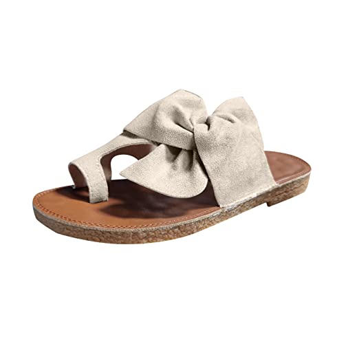 Wyongtao Flach Sandalen Damen Sommer Elegant Riemchensandalen Bequem Sandalen Breite Schuhe Sandals Sommerschuhe Slip-On Slide Strand Pool Schuhe von Wyongtao