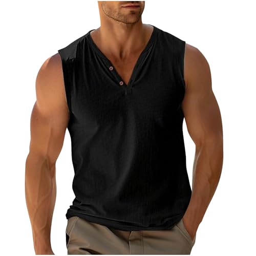 Wyongtao Herren Sommer Leinen Tanktop Ärmellose V-Ausschnitt Unterhemd Locker Geschnittenes Sport Workout Tanktop Atmungsaktives Schnelltrocknendes Muskelshirt Bodybuilding Tanktops Wyongtao Herren Sommer Leinen Tanktop Ärmellose V-Ausschnitt Unterhemd Locker Geschnittenes Sport Workout Tanktop Atmungsaktives Schnelltrocknendes Muskelshirt Bodybuilding Tanktops von Wyongtao