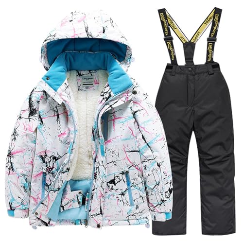 Wyongtao Kinder Schneeanzug mit Abnehmbarer Kapuze Skianzug Extra Wärme Winteranzug Mädchen Jungen Daunenjacke mit Kaputze + Skihose 2tlg Bekleidungsset Wyongtao Kinder Schneeanzug mit Abnehmbarer Kapuze Skianzug Extra Wärme Winteranzug Mädchen Jungen Daunenjacke mit Kaputze + Skihose 2tlg Bekleidungsset von Wyongtao