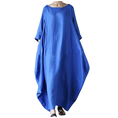 Wyongtao Lange Leinenkleid Damen Rundhals Lose Boho Kaftan Große Größen Halber Ärmel Mittelalter Baumwolle Leinen Maxikleid Oversize Strandkleid Strandponcho Strandkleid Sommerkleid Wyongtao Lange Leinenkleid Damen Rundhals Lose Boho Kaftan Große Größen Halber Ärmel Mittelalter Baumwolle Leinen Maxikleid Oversize Strandkleid Strandponcho Strandkleid Sommerkleid von Wyongtao