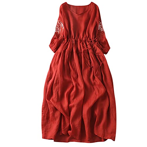 Wyongtao Maxikleider Damen Leinenkleid Langärmelige Button Down Blusenkleid Hemden Kleider Tunika Strandkleider Lose Lange Sommerkleider Revers Büro Casual Tunikakleider Wyongtao Maxikleider Damen Leinenkleid Langärmelige Button Down Blusenkleid Hemden Kleider Tunika Strandkleider Lose Lange Sommerkleider Revers Büro Casual Tunikakleider von Wyongtao