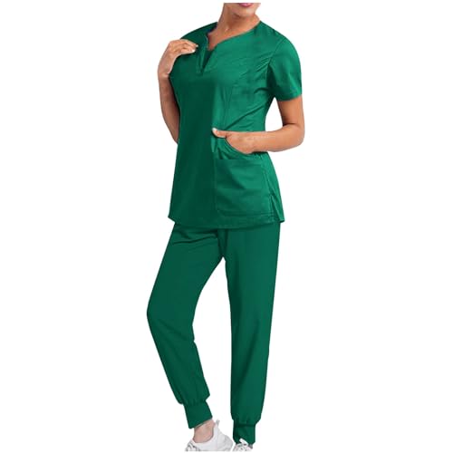 Wyongtao Medizinische Uniform Damen Schrubb Set mit Oberteil und Hose Schlupfkasack + Schlupfhose Set Oberteil mit Hose Medizin Arzt Uniform Berufskleidung für Altenpflege Krankenpflege Wyongtao Medizinische Uniform Damen Schrubb Set mit Oberteil und Hose Schlupfkasack + Schlupfhose Set Oberteil mit Hose Medizin Arzt Uniform Berufskleidung für Altenpflege Krankenpflege von Wyongtao