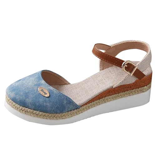 Wyongtao Plateau Sandalen Damen Espadrilles Plateau Wedges Sandaletten mit Geschlossene Keilabsatz Sommerschuhe Elegant Wedges Sommerschuhe Pumps Leichte Schuhe von Wyongtao