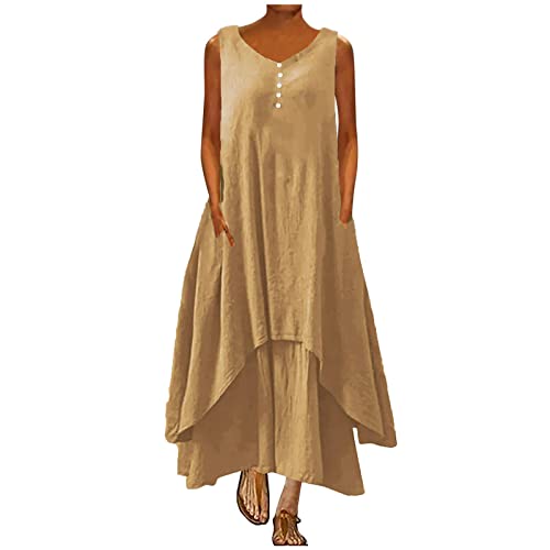 Wyongtao Sommerkleid Damen Kleid Vorne Kurz Hinten Lang Kleider Damen Sommer V Ausschnitt Luftige Sommerkleider Elegant Rüschen Strandkleid Frauen Einfarbig Leichte Kleid Elegante Damenkleider von Wyongtao