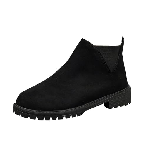 Wyongtao Stiefeletten Damen Schuhe Chelsea Stiefel mit hohem Absat Schwarz Stiefel Boots Stiefeletten Kurzschaft Stiefel Walkingschuhe Retro Absätze Freizeitschuhe Cowboystiefel Kurze Stiefel Schuhe von Wyongtao