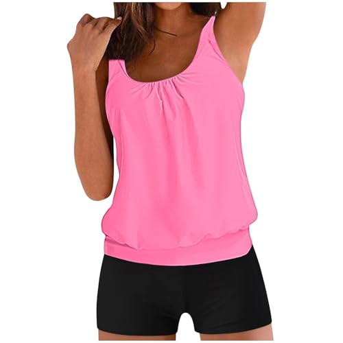 Wyongtao Tankini Damen Bademode Bauchweg Set Push Up Bauch Weg Einfarbiger Zweiteiler Schwimmanzug Große Größen Oberteil Mit Badeshorts Hoher Taille Strandmode Übergroßer M-5XL Wyongtao Tankini Damen Bademode Bauchweg Set Push Up Bauch Weg Einfarbiger Zweiteiler Schwimmanzug Große Größen Oberteil Mit Badeshorts Hoher Taille Strandmode Übergroßer M-5XL von Wyongtao