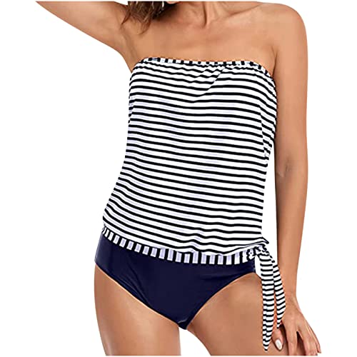 Wyongtao Trägerloses Tankini für Damen Bademode Top Bandeau-Badeanzug Bauchweg Bademode Set Zweiteilig Push up mit Einstellbarer Badeanzug Oberteil Bikini Set Schwimmanzug Wyongtao Trägerloses Tankini für Damen Bademode Top Bandeau-Badeanzug Bauchweg Bademode Set Zweiteilig Push up mit Einstellbarer Badeanzug Oberteil Bikini Set Schwimmanzug von Wyongtao