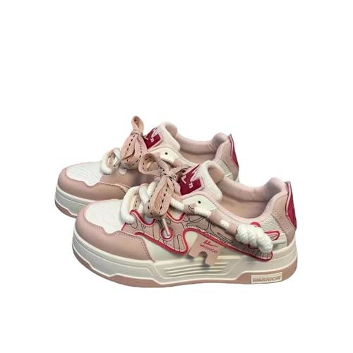 Y2K Niedliche Wander-Sneaker für Damen, modische und bequeme Sneaker mit klobiger Sohle, Retro-Stil und Dopamin-Farbe, Plateauschuhe, Pink, 40 EU Y2K Niedliche Wander-Sneaker für Damen, modische und bequeme Sneaker mit klobiger Sohle, Retro-Stil und Dopamin-Farbe, Plateauschuhe, Pink, 40 EU von Wyuoot