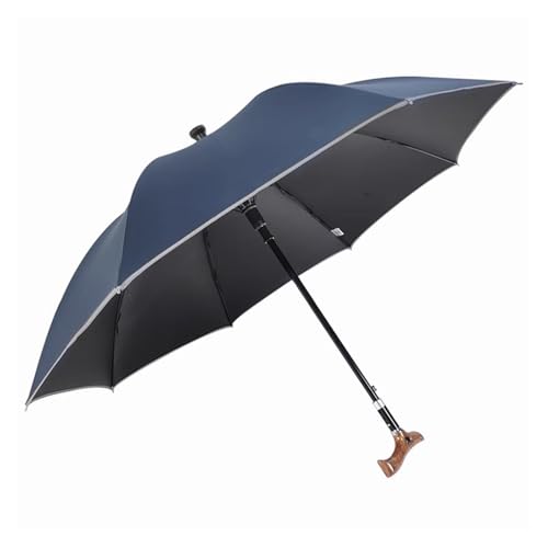 Wzmazingly Spazierstöcke Regenschirm Länge Einstellbar Tragbar Regenschirm Mit Gehstock 2-in-1 Winddicht Stockschirm Perfekt Für Regnerische Tage(Blue) von Wzmazingly