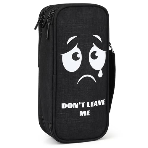 Wzone Federmäppchen Großer Kapazität mit Organizer 5 Fach für Jungen Mädchen, Pencil Case Schreibtisch Organizer Schule & Büro Studentin, Don't Leave ME von Wzone