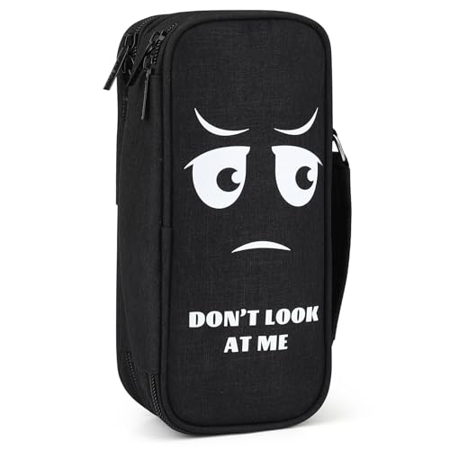 Wzone Federmäppchen Großer Kapazität mit Organizer 5 Fach für Jungen Mädchen, Pencil Case Schreibtisch Organizer Schule & Büro Studentin, Don't Look at ME von Wzone