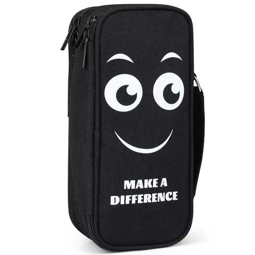 Wzone Federmäppchen Großer Kapazität mit Organizer 5 Fach für Jungen Mädchen, Pencil Case Schreibtisch Organizer Schule & Büro Studentin, Make A Difference von Wzone