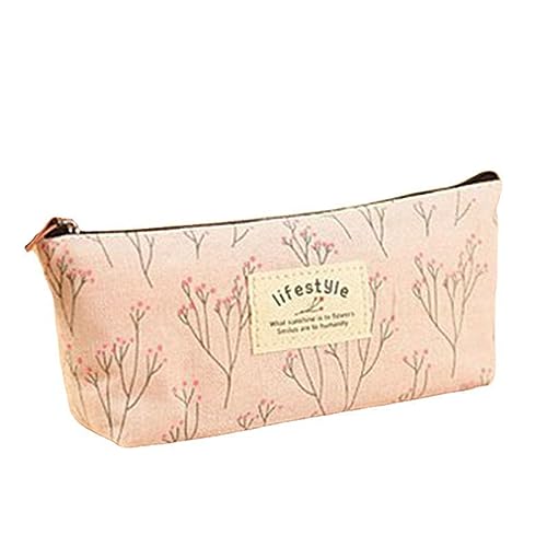 Wzxhew # Floral Canvas Bleistift Stift Fall Kosmetik Make-up Werkzeug Tasche Aufbewahrungstasche Geldbörse, rose, Einheitsgröße von Wzxhew