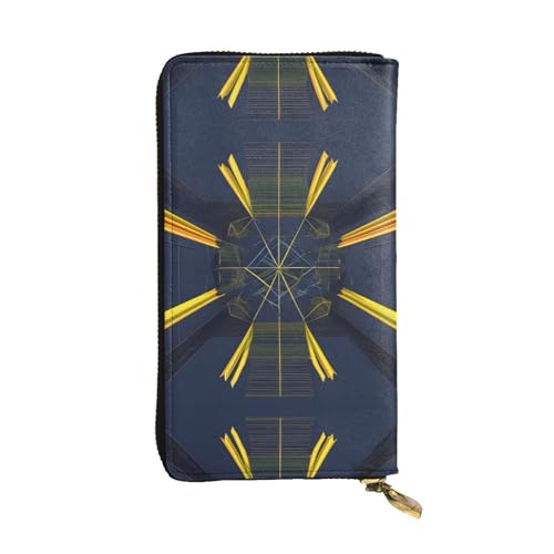 Wzywhj Modische Damen-Clutch-Geldbörse aus Leder mit mehreren Fächern und Reißverschluss, mehrdimensionale Weltraumdrucke, Schwarz , Einheitsgröße von Wzywhj