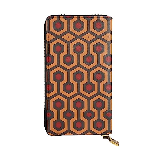 Wzywhj Modische Damen-Clutch-Geldbörse aus Leder mit mehreren Fächern und Reißverschluss-Design, glänzendes Overlook-Bild, Schwarz , Einheitsgröße von WZYWHJ