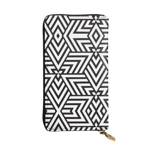 Wzywhj Modische Damen Leder Lange Clutch Geldbörse mit mehreren Fächern und Reißverschluss Design Printidea Bild, Schwarz , Einheitsgröße von Wzywhj