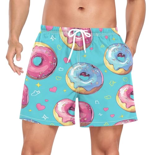 Wzzzsun Liebe Herz Polka Dot Blau Herren Badeshorts Badehose Männer Boardshorts mit Mesh-Futter für Sporthose Schwimmhose von Wzzzsun