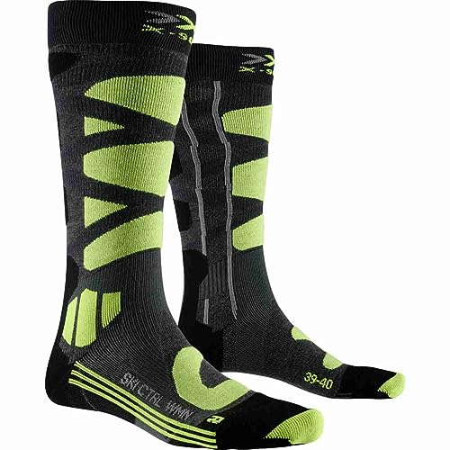 X-Bionic Damen Control 4.0 Socken, Mid Grey Melange/Phyton Yellow, 39-40 von X-Bionic