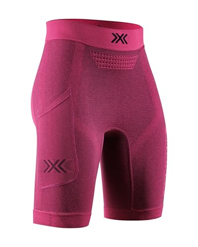 X-Bionic Damen Xceed Run Kurze Tights – Hochleistungs-Lauftights mit HygroDiffuser & VectorSphere Technologie – Thermoregulation & Feuchtigkeitsableitung für höchsten Komfort - Neo-Rosa, XS von X-Bionic