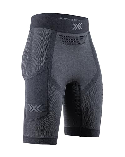X-Bionic Damen Xceed Run Kurze Tights – Hochleistungs-Lauftights mit HygroDiffuser & VectorSphere Technologie – Thermoregulation & Feuchtigkeitsableitung für höchsten Komfort - Schwarz/Grau, M von X-Bionic