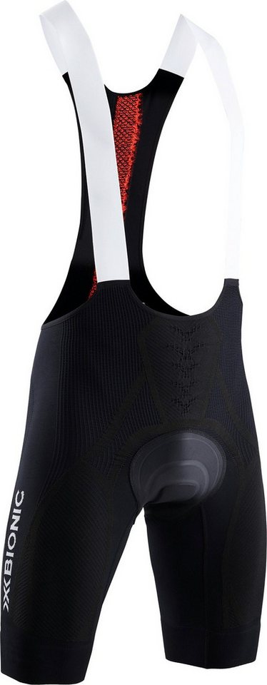 X-Bionic Fahrradhose Bike The Trick 4.0 BIB Short Padded schwarz/orange Herren von X-Bionic