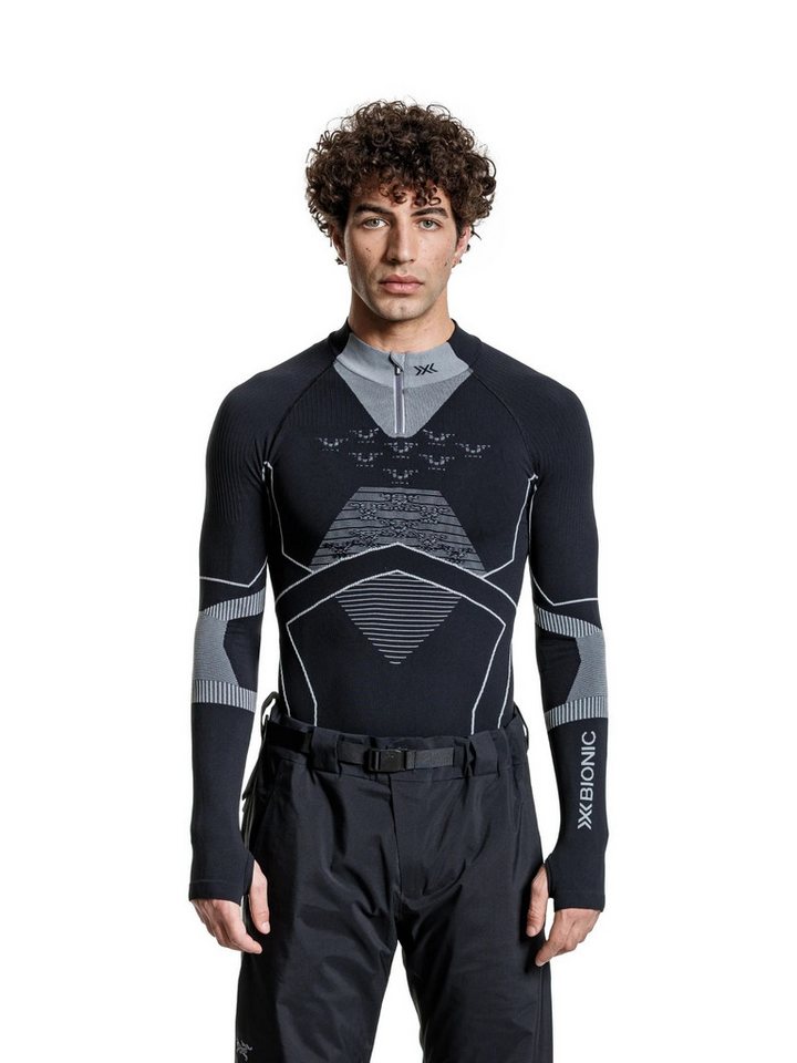 X-Bionic Langarmshirt Energy Accumulator Light Half Zip Unterwäsche schwarz/grau Herren von X-Bionic