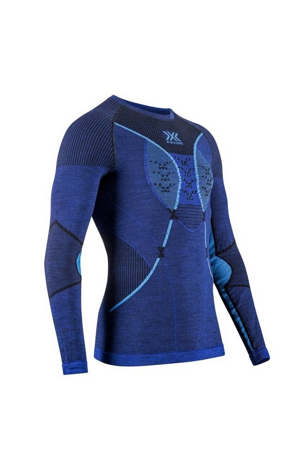 X-Bionic Langarmshirt Funktionsunterwäsche Merino-Natural Shirt (Merinowolle) blau Herren von X-Bionic