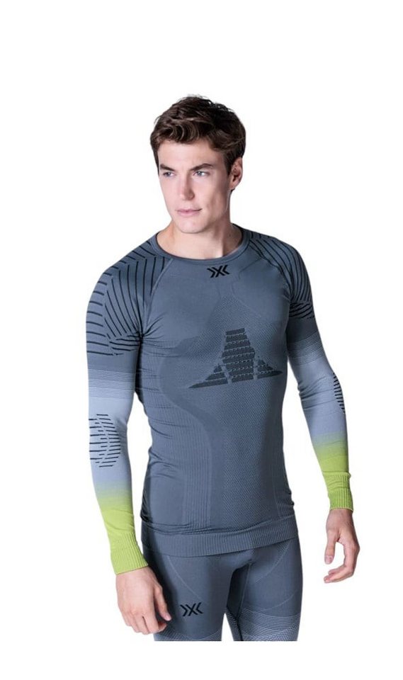 X-Bionic Langarmshirt Invent FX (temperaturregulierung) Unterwäsche grau/lime Herren von X-Bionic