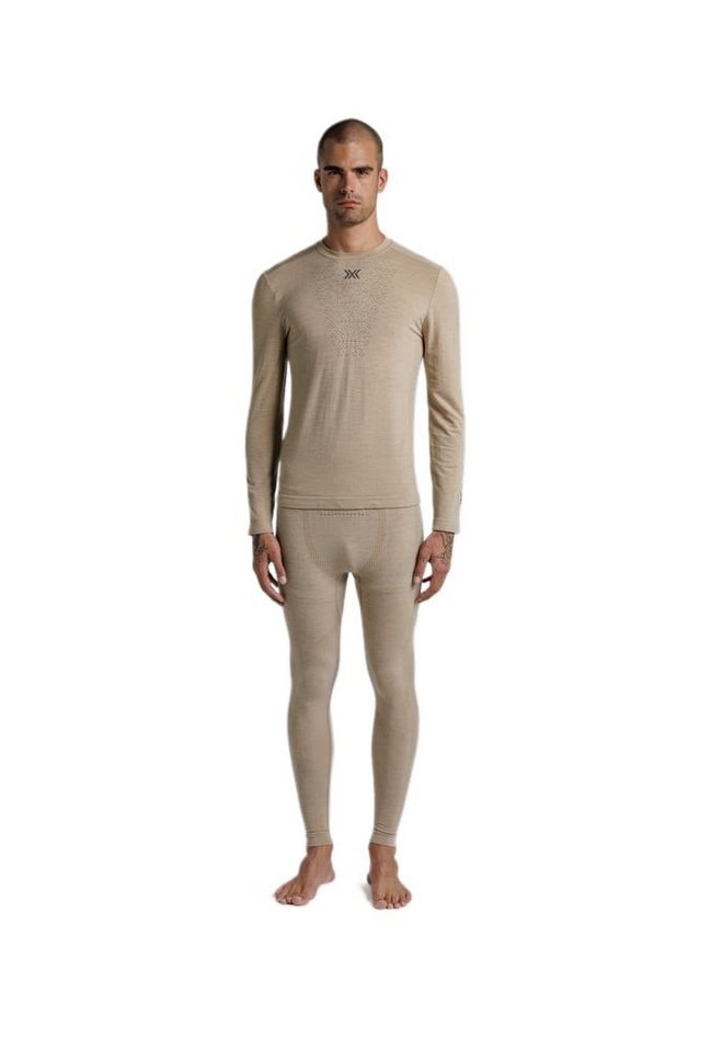 X-Bionic Langarmshirt Mightywool Shirt LS (Merinowolle, warm) sand/beige Herren von X-Bionic