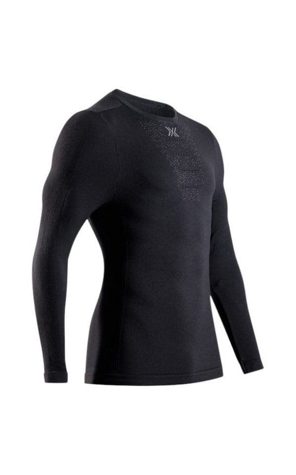 X-Bionic Langarmshirt Mightywool Shirt LS (Merinowolle, warm) schwarz Herren von X-Bionic