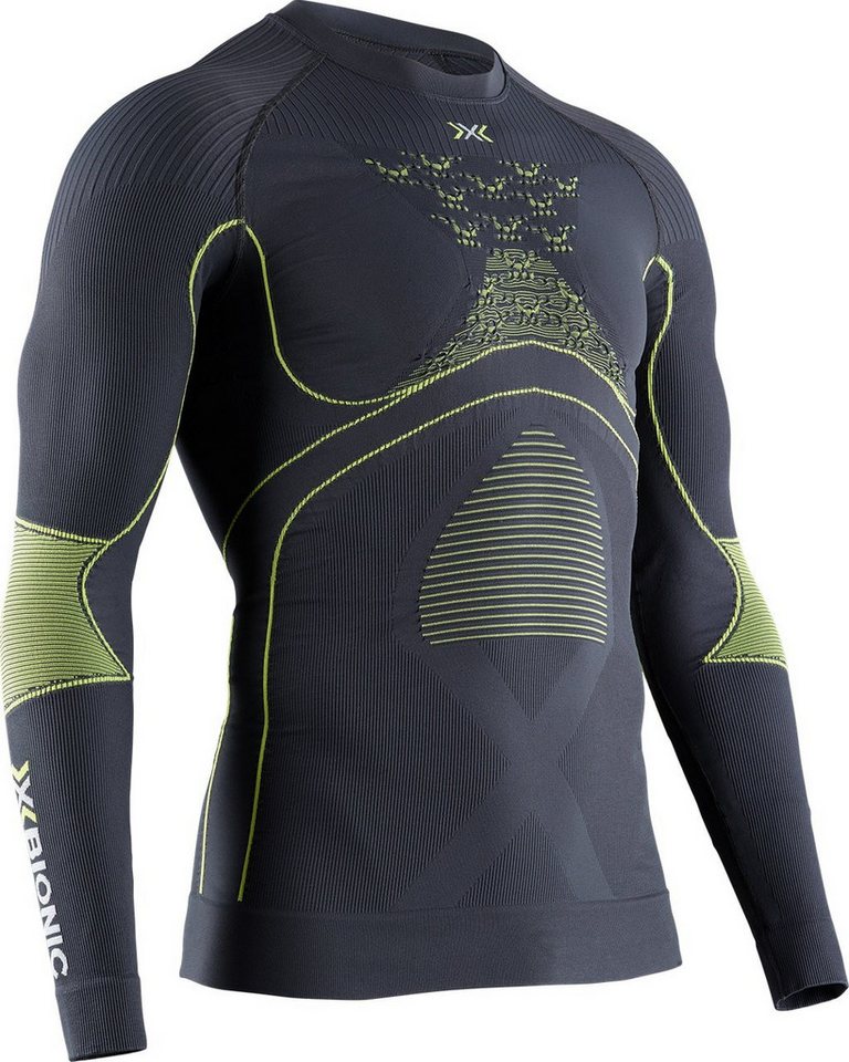 X-Bionic Langarmshirt Rundhals Energy Accumulator 4.0 Unterwäsche charcoal/gelb Herren von X-Bionic