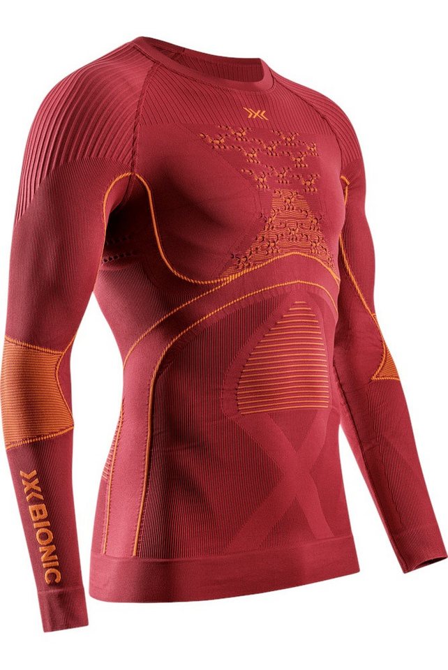 X-Bionic Langarmshirt Rundhals Energy Accumulator 4.0 Unterwäsche weinrot/orange Herren von X-Bionic