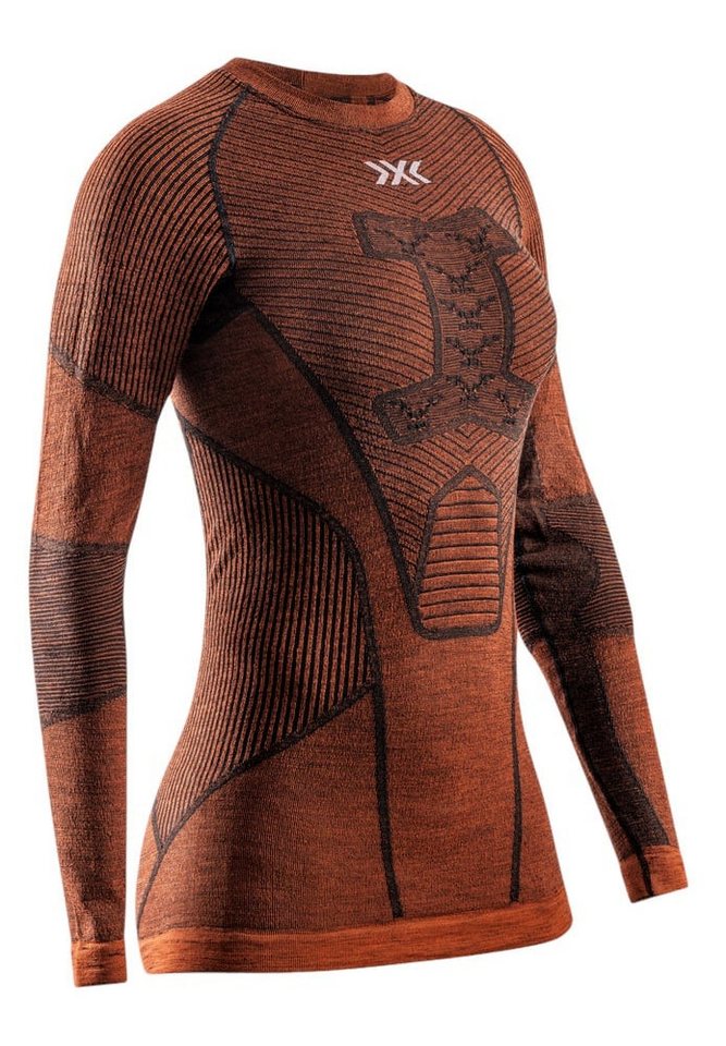 X-Bionic Langarmshirt Symbio Merino (Merinowolle) Unterwäsche braun Herren von X-Bionic