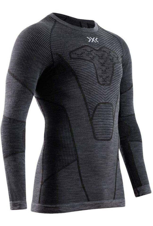 X-Bionic Langarmshirt Symbio Merino (Merinowolle) Unterwäsche grau Herren von X-Bionic