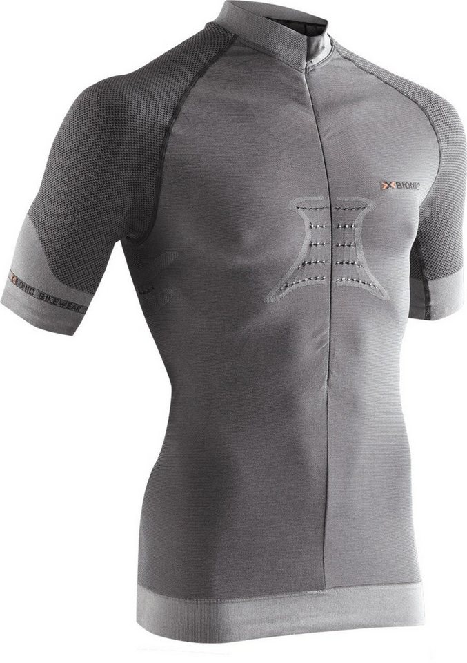X-Bionic T-Shirt Fahrrad-Shirt Fennec 4.0 Full Zip grau Herren von X-Bionic