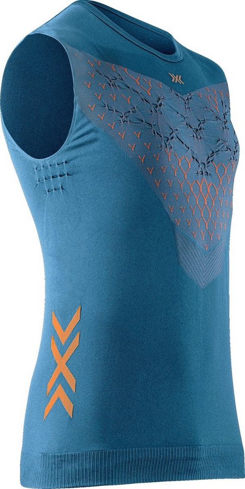 X-Bionic Tanktop Tank-Singlet Twyce Run ärmellos Unterwäsche mineralblau/orange Herren von X-Bionic