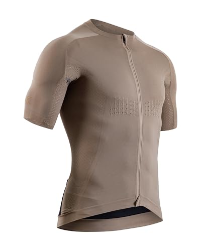 X-Bionic XCEED Ride Short Sleeve Jersey für Herren - Fortschrittliche Thermoregulierung für optimale Radfahrleistung, Energieeinsparung und Komfort, Kurzarm-Design - Sand/Dunkelsand, L von X-Bionic