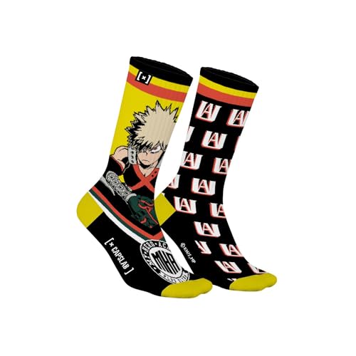 My Hero Academia Herrensocken, Baumwolle, 1 Paar Socken Fantasie, Herren Bakugou, Schwarz , 39-42 von [ X ] CAPSLAB