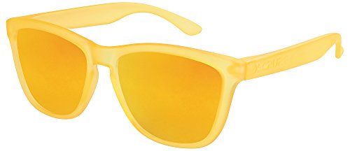 X-CRUZE 9-061 Nerd Sonnenbrillen polarisiert Style Stil Retro Vintage Retro Unisex Herren Damen Männer - orange-transparent matt/orange verspiegelt X-CRUZE 9-061 Nerd Sonnenbrillen polarisiert Style Stil Retro Vintage Retro Unisex Herren Damen Männer - orange-transparent matt/orange verspiegelt von X-CRUZE