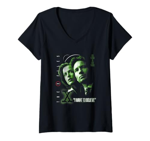 Damen X-Files Ich Möchte Glauben T-Shirt mit V-Ausschnitt von X-Files