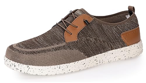 X-GRIP Herrenschuhe Größe 14 15 16 17 | Slip On Freizeitschuhe | Herren Loafers | Bequem & Leicht, Braun, 52 EU von X-GRIP