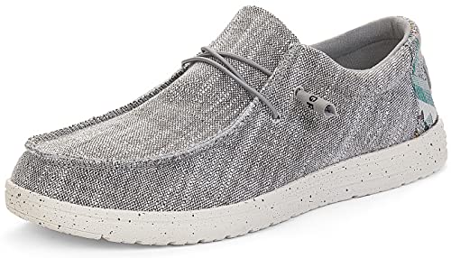 X-Grip Herrenschuhe Größe 42 48 44 | Slip On Freizeitschuhe | Herren Loafer | bequem & leicht, Schnürschuh – Hellgrau, 49.5 EU von X-GRIP