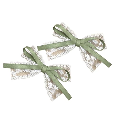 Haarspange Schleife 2000er Balletcore Spitze Schleife Flache Clip Balletcore Haarnadel Schleife Elegante Haarspange für Bündel Schleife Haarnadel von X-Institute