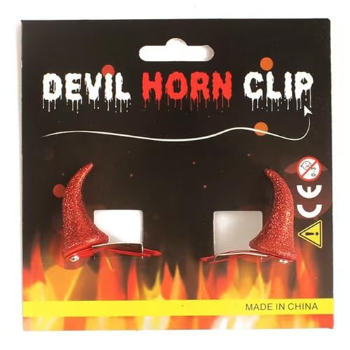 Halloween-Haarspangen, niedliche Teufelshorn-Haarnadeln, Party-Haarspangen, französische Haarschleifen, Haarschmuck, Haarspangen für Damen, 2 Stück Halloween-Haarspangen, niedliche Teufelshorn-Haarnadeln, Party-Haarspangen, französische Haarschleifen, Haarschmuck, Haarspangen für Damen, 2 Stück von X-Institute