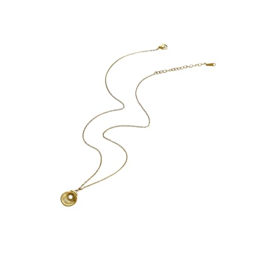 Minimalistische Edelstahlschale Anhänger Halskette Leichte Layering Juwely Krawatte Handgefertigte Accessoires Mode Multi Layer Strand Halskette von X-Institute