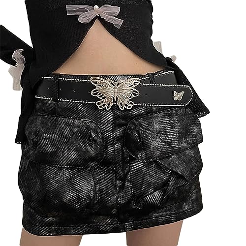 Frauen Dornschließe Gürtel Ästhetische Erwachsene Schmetterling Schnalle Breiter Bund Jeans Taille Dekor Teenager Mädchen Kleidung Zubehör Y2k Taille Gürtel Punk Gürtel von X-Institute