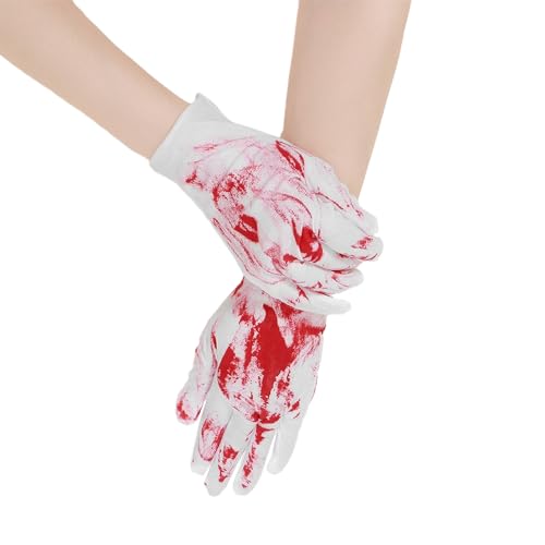 X-Institute Halloween Kostüm Handschuhe Mit Realistischem Furchteinflößendem Blutfleck Aufdruck Gruselige Und Auffällige Blut Aufdruck Handschuhe von X-Institute